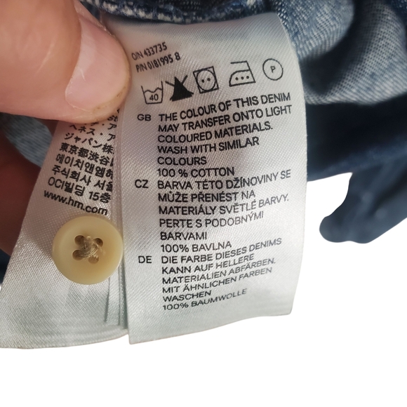 H&M Divided Denim Paisley Button-Down Shirt. Pearl Snaps. Women's XL. F0079 - Picture 4 of 10